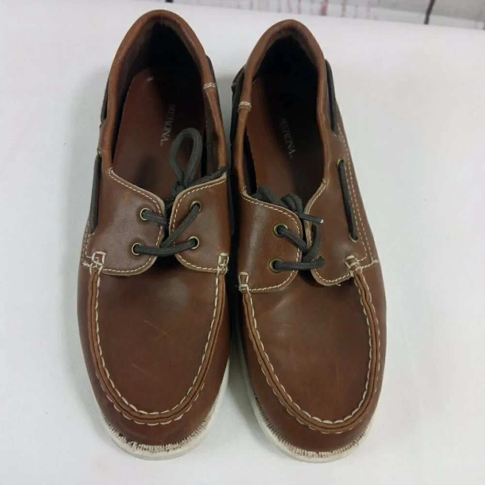Merona Men's Brown Two Eye Boat Shoes 8.5M